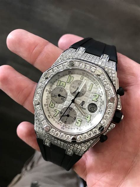 iced out ap royal oak|iced out watch real diamonds.